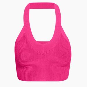 Aritzia Babaton Griffith Sculpt Knit Halter Top in Pink